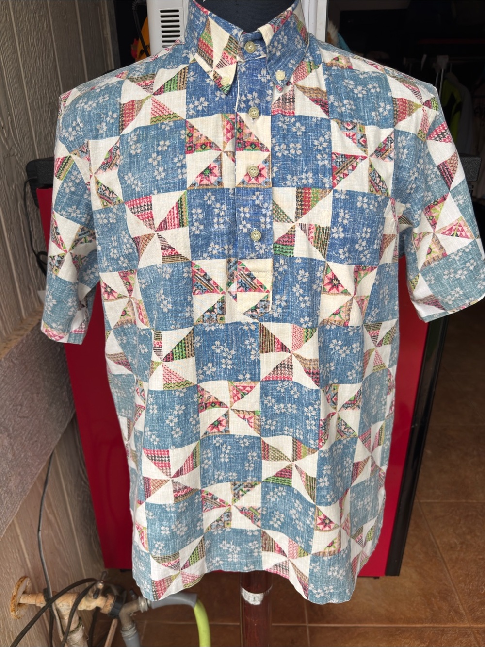 PreOwned Reyn Spooner Classic Hawaiian Pullover Multicolored Men's Medium